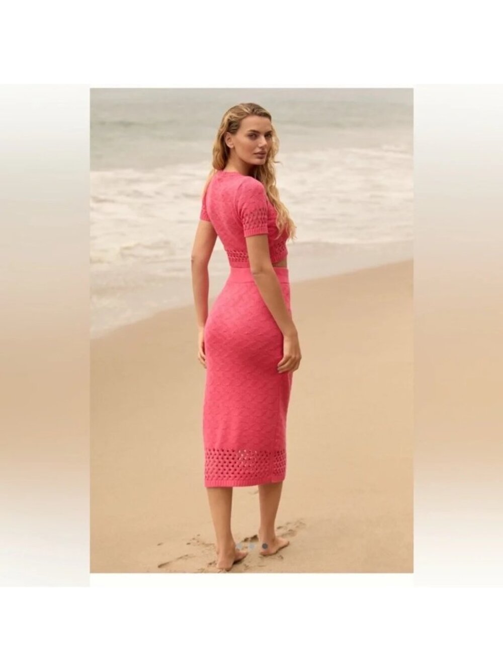 NWT Anthropologie Peixoto Leni Knit Midi Skirt Pink Sz Small - Picture 2 of 9